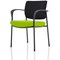 Brunswick Deluxe Visitor Chair, With Arms, Black Frame, Black Fabric Back, Fabric Seat, Myrrh Green