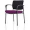 Brunswick Deluxe Visitor Chair, With Arms, Black Frame, Black Fabric Back, Fabric Seat, Tansy Purple