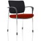 Brunswick Deluxe Visitor Chair, With Arms, Chrome Frame, Black Fabric Back, Fabric Seat, Ginseng Chilli