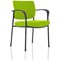 Brunswick Deluxe Visitor Chair, With Arms, Black Frame, Fabric Back and Seat, Myrrh Green