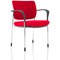 Brunswick Deluxe Visitor Chair, With Arms, Chrome Frame, Fabric Back and Seat, Bergamot Cherry