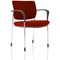 Brunswick Deluxe Visitor Chair, With Arms, Chrome Frame, Fabric Back and Seat, Ginseng Chilli