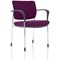 Brunswick Deluxe Visitor Chair, With Arms, Chrome Frame, Fabric Back and Seat, Tansy Purple