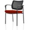 Brunswick Deluxe Visitor Chair, With Arms, Black Frame, Mesh Back, Fabric Seat, Ginseng Chilli