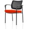 Brunswick Deluxe Visitor Chair, With Arms, Black Frame, Mesh Back, Fabric Seat, Tabasco Red