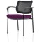 Brunswick Deluxe Visitor Chair, With Arms, Black Frame, Mesh Back, Fabric Seat, Tansy Purple