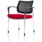 Brunswick Deluxe Visitor Chair, With Arms, Chrome Frame, Mesh Back, Fabric Seat, Bergamot Cherry