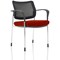 Brunswick Deluxe Visitor Chair, With Arms, Chrome Frame, Mesh Back, Fabric Seat, Ginseng Chilli