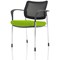 Brunswick Deluxe Visitor Chair, With Arms, Chrome Frame, Mesh Back, Fabric Seat, Myrrh Green