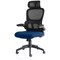 Iris Task Operator Chair, Black Mesh Back, Stevia Blue Fabric Seat, With Headrest