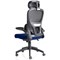 Iris Task Mesh Back Operator Chair, Headrest, Folding Arms, Stevia Blue