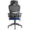 Iris Task Operator Chair, Black Mesh Back, Stevia Blue Fabric Seat, With Headrest