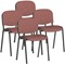 ISO Black Frame Stacking Chair, Rivet Forge, Pack of 4
