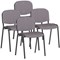 ISO Black Frame Stacking Chair, Rivet Fuse, Pack of 4