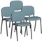 ISO Black Frame Stacking Chair, Rivet Quench, Pack of 4