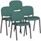 ISO Black Frame Stacking Chair, Quest Kelp, Pack of 4