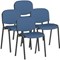 ISO Black Frame Stacking Chair, Quest Limpet, Pack of 4