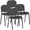 ISO Black Frame Stacking Chair, Quest Mussel, Pack of 4
