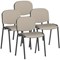 ISO Black Frame Stacking Chair, Quest Salt, Pack of 4