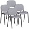 ISO Black Frame Stacking Chair, Quest Shell, Pack of 4