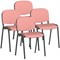 ISO Black Frame Stacking Chair, Quest Shrimp, Pack of 4