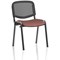 ISO Black Frame Mesh Back Stacking Chair, Rivet Forge, Pack of 4