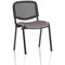 ISO Black Frame Mesh Back Stacking Chair, Rivet Fuse, Pack of 4