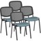 ISO Black Frame Mesh Back Stacking Chair, Rivet Quench, Pack of 4