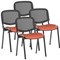 ISO Black Frame Mesh Back Stacking Chair, Quest Crab, Pack of 4