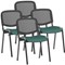 ISO Black Frame Mesh Back Stacking Chair, Quest Kelp, Pack of 4
