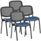 ISO Black Frame Mesh Back Stacking Chair, Quest Limpet, Pack of 4