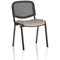 ISO Black Frame Mesh Back Stacking Chair, Quest Salt, Pack of 4