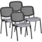 ISO Black Frame Mesh Back Stacking Chair, Quest Shell, Pack of 4