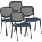 ISO Black Frame Mesh Back Stacking Chair, Quest Whelk, Pack of 4