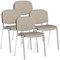 ISO Chrome Frame Stacking Chair, Quest Salt, Pack of 4
