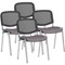 ISO Chrome Frame Mesh Back Stacking Chair, Rivet Fuse, Pack of 4