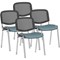 ISO Chrome Frame Mesh Back Stacking Chair, Rivet Quench, Pack of 4