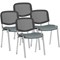 ISO Chrome Frame Mesh Back Stacking Chair, Rivet Tensile, Pack of 4