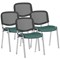 ISO Chrome Frame Mesh Back Stacking Chair, Quest Kelp, Pack of 4