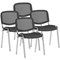 ISO Chrome Frame Mesh Back Stacking Chair, Quest Mussel, Pack of 4