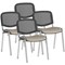 ISO Chrome Frame Mesh Back Stacking Chair, Quest Salt, Pack of 4