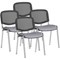 ISO Chrome Frame Mesh Back Stacking Chair, Quest Shell, Pack of 4