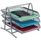 Q-Connect 3-Tier Mesh Letter Tray, Silver