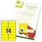 Q-Connect Multi-Purpose Labels, 14 Per Sheet, 99.1x38.1mm, Neon Yellow, 1400 Labels
