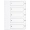 Q-Connect Plastic Index Dividers, 1-5, Clear Tabs, A4, White