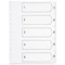 Q-Connect Plastic Index Dividers, 1-5, Clear Tabs, A4, White