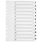 Q-Connect Plastic Index Dividers, 1-12, Clear Tabs, A4, White