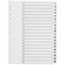 Q-Connect Plastic Index Dividers, 1-20, Clear Tabs, A4, White