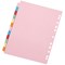 Q-Connect Subject Dividers, 12-Part, Blank Multicolour Tabs, A4, Multicolour (Pack of 20)
