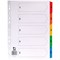Q-Connect Reinforced Board Index Dividers, 1-5, Multicolour Tabs, A4, White Q-Connect Reinforced Board Index Dividers, 1-5, Multicolour Tabs, A4, White